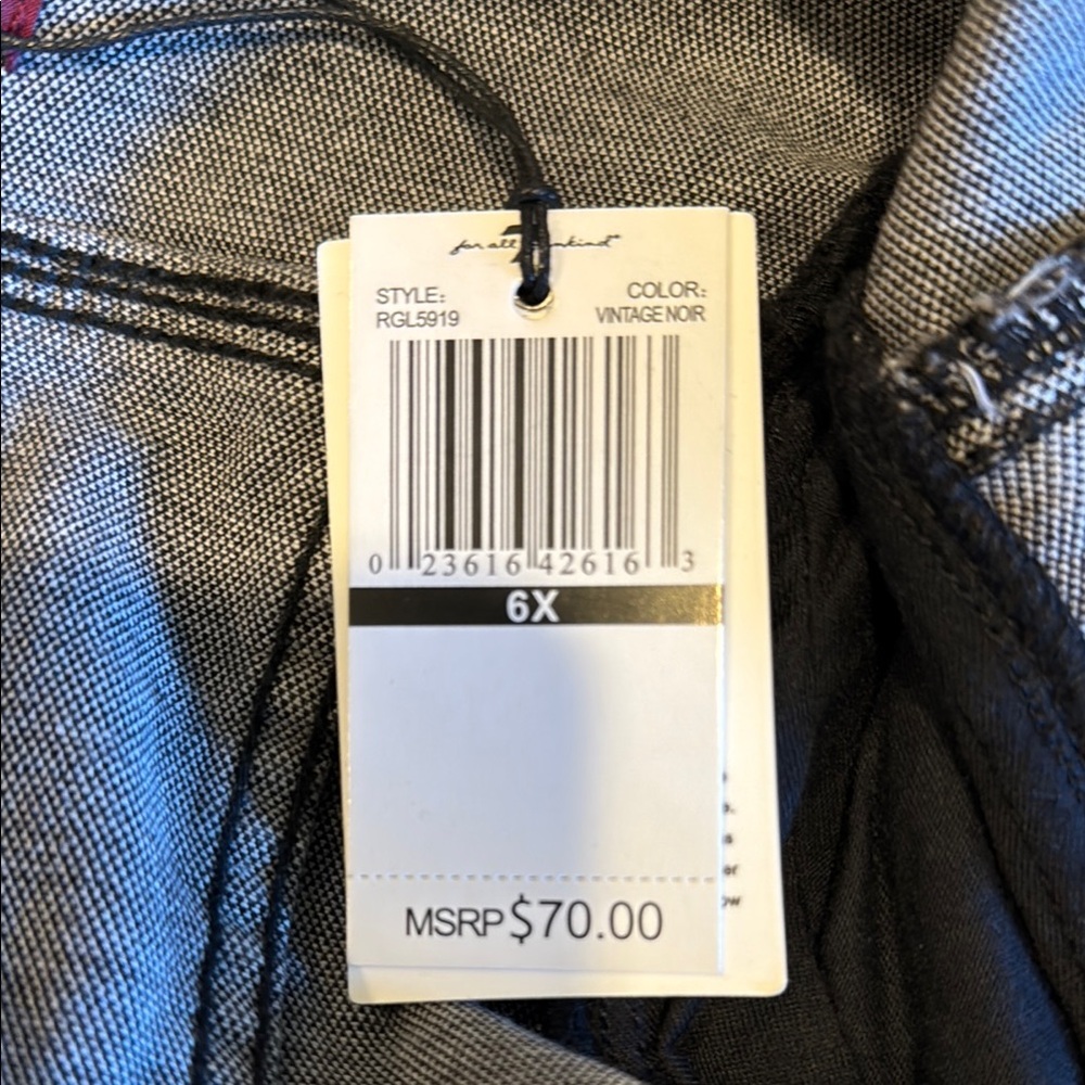 7 For All Mankind Girls Black Denim Jacket with Textured Sleeves